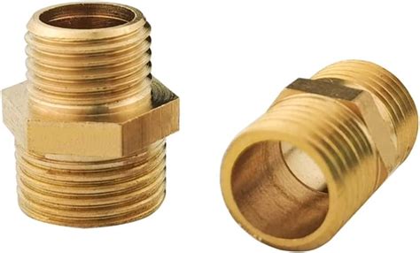 Amazon Ezqnirk Pcs Brass Pipe Hex Nipple Fitting Quick Coupler