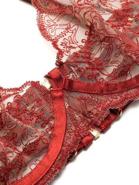 Bordelle Cymatic Plunge Wire Bra Red FARFETCH