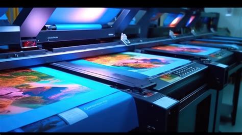 Premium Photo | Large format printing machine in operation