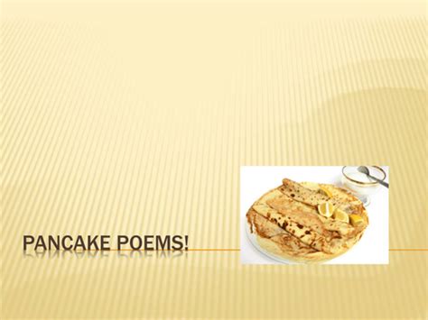 Pancake Poems Teaching Resources