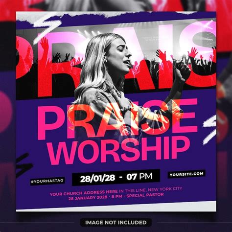 Premium Psd Praise And Worship Church Conference Flyer Template