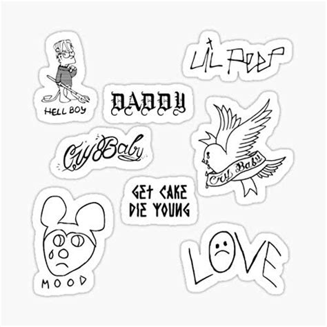 Lil Peep Tattoos Sticker Pack Sticker Sticker Graphic