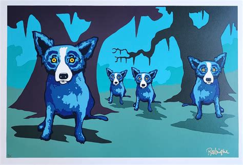 Walkin To New Orleans Blue Dog Print By George Rodrigue Signed