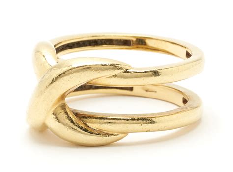 Lot 229: 18K Gold X Ring | Case Auctions