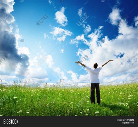 Field Grass Happy Image And Photo Free Trial Bigstock