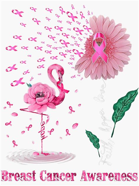 Faith Hope Love Pink Flamingo Ribbon Breast Cancer Awareness 1