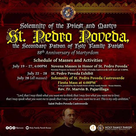 Celebration Of The Holy Eucharist For The Solemnity Of Saint Pedro