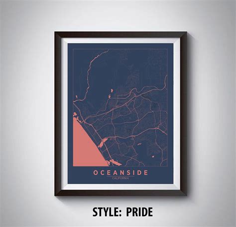 Map of Oceanside CA Oceanside Map Oceanside Poster - Etsy | Oceanside ...