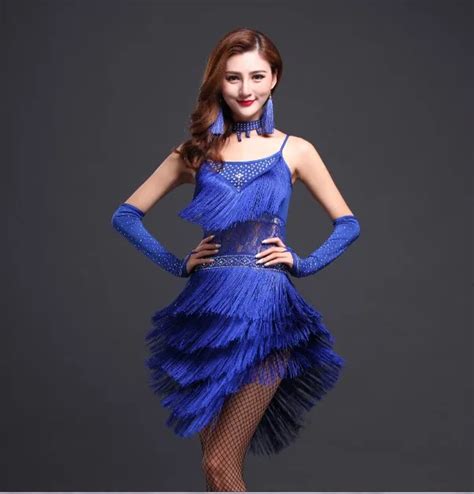 Sequin Fringe Salsa Costume Tassel Tango Cha Cha Latin Dance Dress