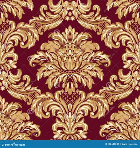 Vector Damask Seamless Pattern Element Classic Luxury Baroque Ornament