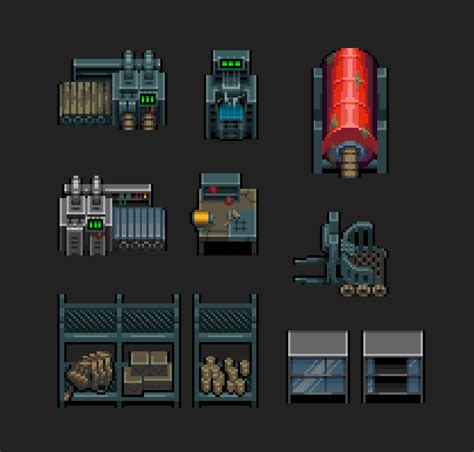 Some factory assets : r/PixelArt