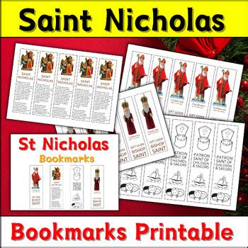 St Nicholas Day Saint Nicolas Bookmarks Printable By Matheus Teaching