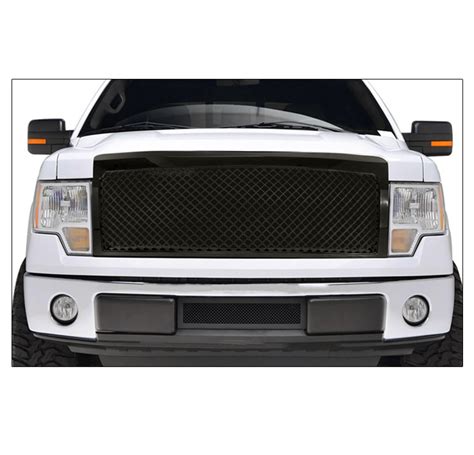 For 09 14 Ford F 150 Pickup Mesh Front Bumper Upper Grille Grill Gloss Black Abs Ebay