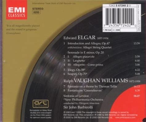 Release English String Music By Elgar Vaughan Williams Sir John