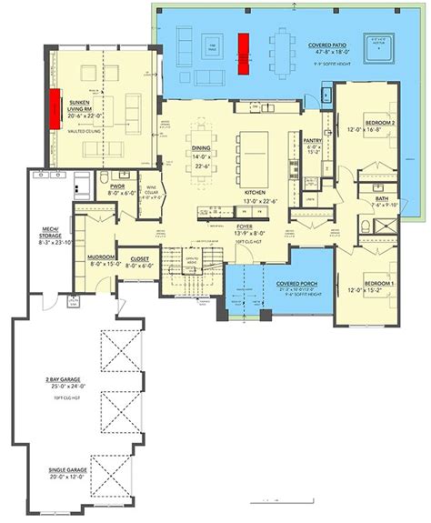 Plan Upr Exclusive Bed New American House Plan With Large