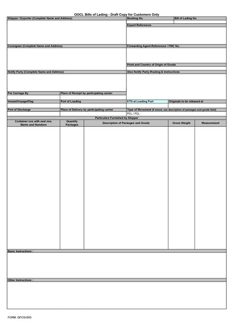 Bill Of Lading Templates Word Excel Pdf Templates Bill Of Hot Sex Picture