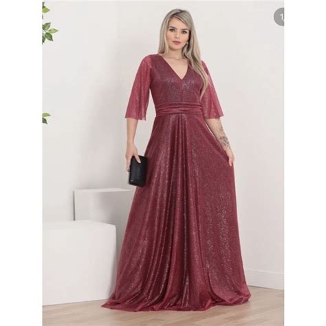 Vestido Midi Plus Size Longo Manga Curta Evangélico Liso Escorrega o