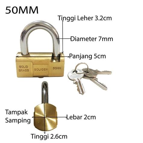 Gembok Pagar Balok Kuningan 50mm Soligen Lazada Indonesia