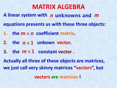 PPT - MATRIX ALGEBRA PowerPoint Presentation, free download - ID:2537752