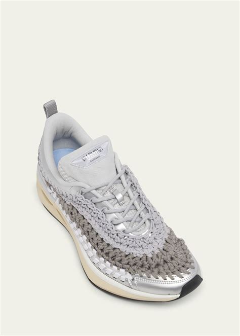 Valentino Garavani VLogo Easy Knot Knit Runner Sneakers Bergdorf Goodman