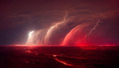 Premium Photo | Red Lightning storm