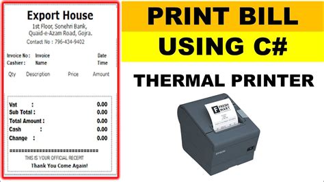 Print Document In C Using Thermal Printer C Pos Bill Printing Youtube