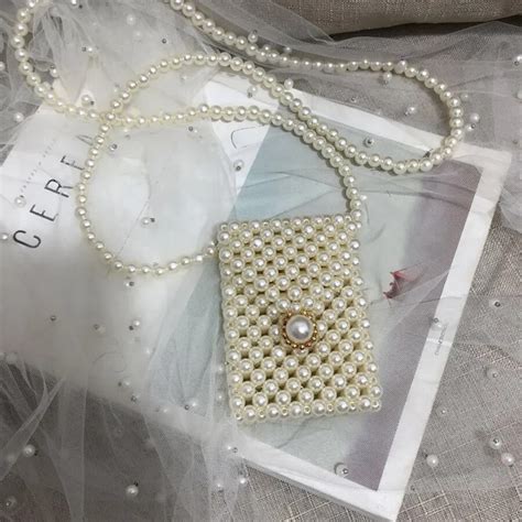 Pearl Beading Women Single Shoulder Bags Luxury Pearls Handmade Women