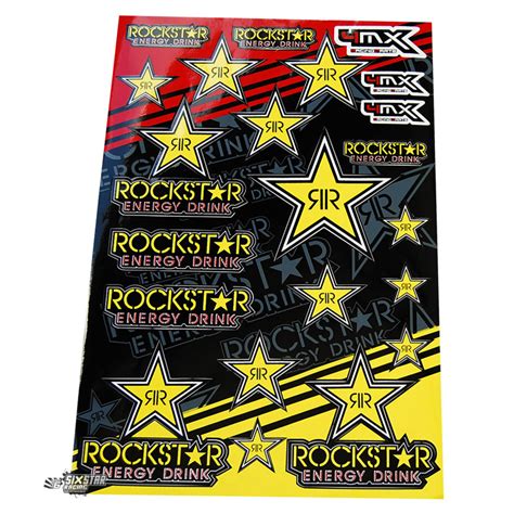 Mx Racing Logo Sticker Sheet Rockstar Energy Sixstar Racing