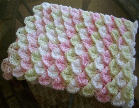 Very Soft Crochet Baby Blanket Photo Prop Crocodile Stitch