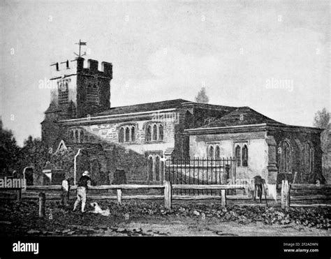 The Parish Church Of St Mary At Finchley From Engraving Published In