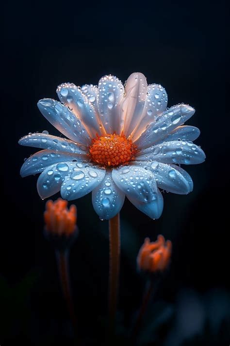 Delicate Daisies A Stunning Profile Of White Blooms With Gliste Stock