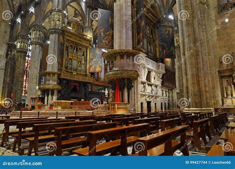 Interior of the Milan Cathedral Duomo Di Milano Stock Photo - Image of ...