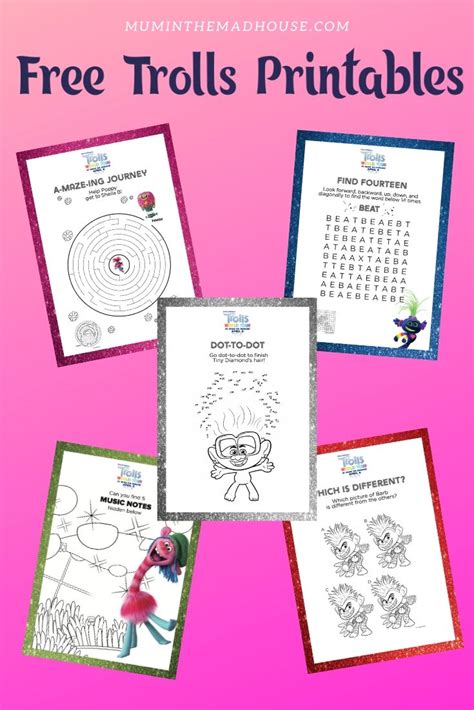 Trolls Activity Sheets Free Printables Free Printable Activities