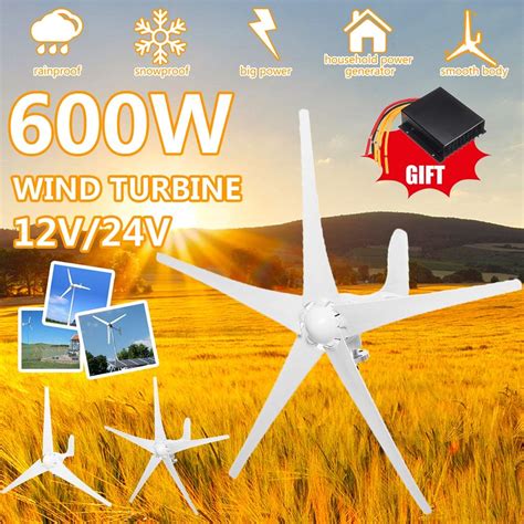 Buy LiRongPing 600W 12V 24V Wind Turbines Generator 5 Blades Horizontal