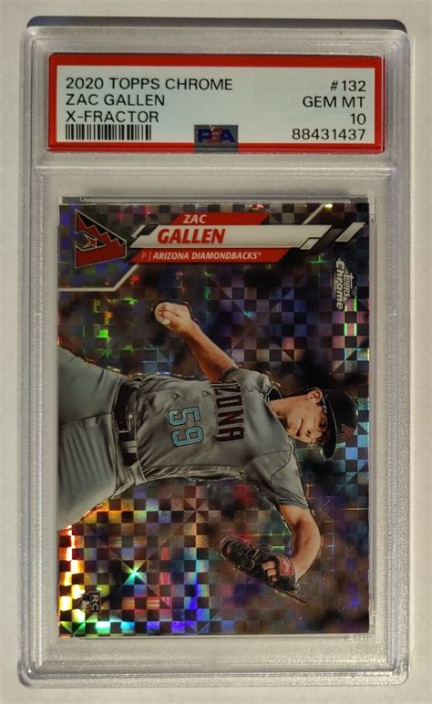 Topps Chrome X Fractor Zac Gallen Rc Psa Gem Mint Ebay