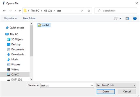 Python Tkinter File Types