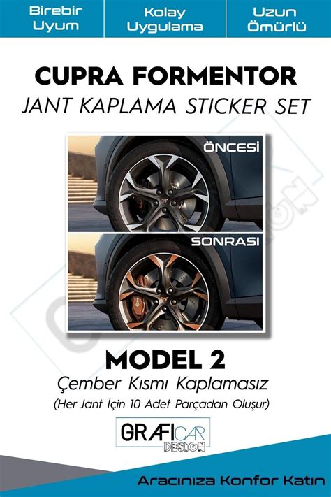 GRAFİCAR Cupra Formentor Jant Kaplama Sticker Set Kolay Uygulama uzun