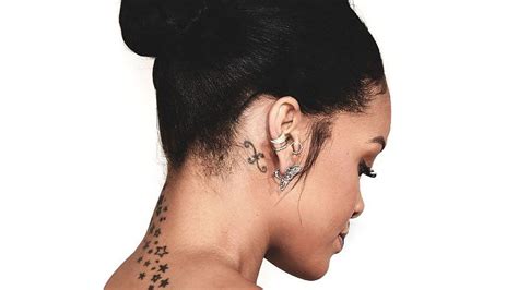 Anchor Behind Ear Tattoo