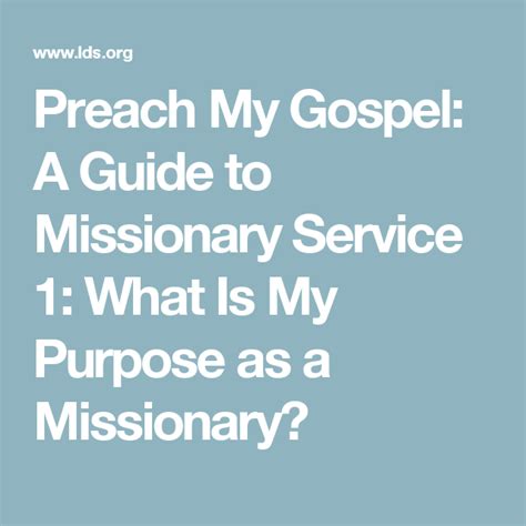 Preach My Gospel A Guide To Missionary Service 1 What Is My Purpose