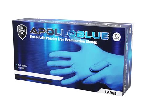 Apollo Apolloblue Nitrile Powder Free Disposable Examination Gloves