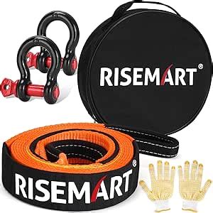 RISEMART Abschleppseil Set 10 Tonnen 22046 Lbs 5M X 5CM