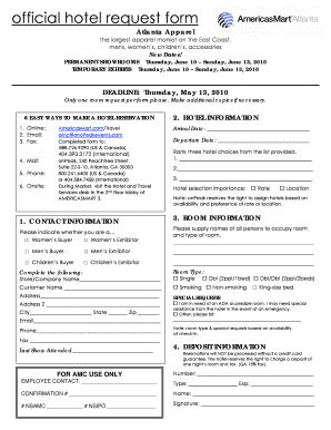 Fillable Online Official Housing Request Form Americasmart Atlanta