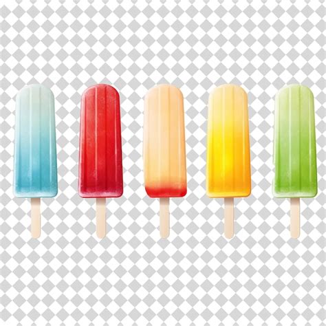 Premium Psd Colorful Popsicles Isolated On Transparent Background Psd