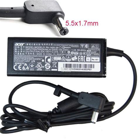 ACER LAPTOP CHARGER 19V 2 37A PIN SIZE 5 5MMX1 7MM Shopee