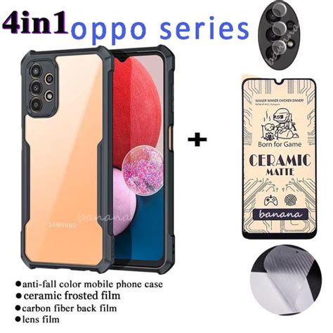 4 In 1 Oppo A57 2022 Hd Tempered Glass Full Screen Protector Glass For Oppo A96 A95 A76 A57 A55