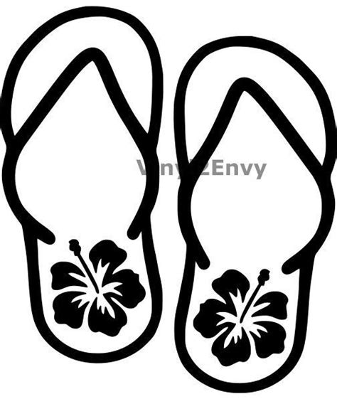 Flip Flops With Flower Car Decal Vinyl Car Decals Window Etsy