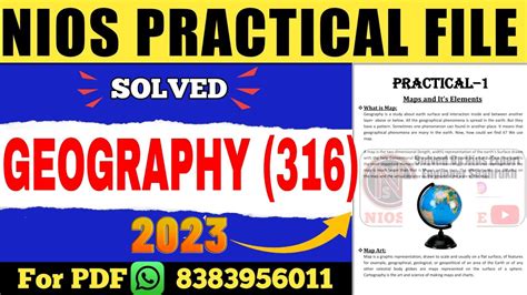 Nios Geography Practical File Class English Medium Nios Th