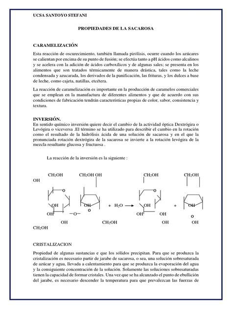 Propiedades de La Sacarosa | Sustituto de azúcar | Solubilidad