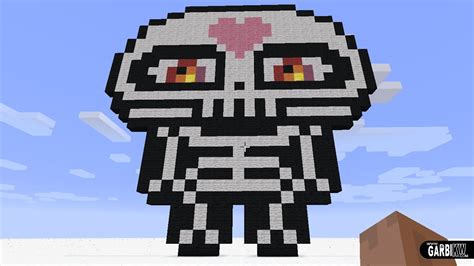 Minecraft Pixel Art How To Make A Cute Skeleton By Garbi Kw Pixelart