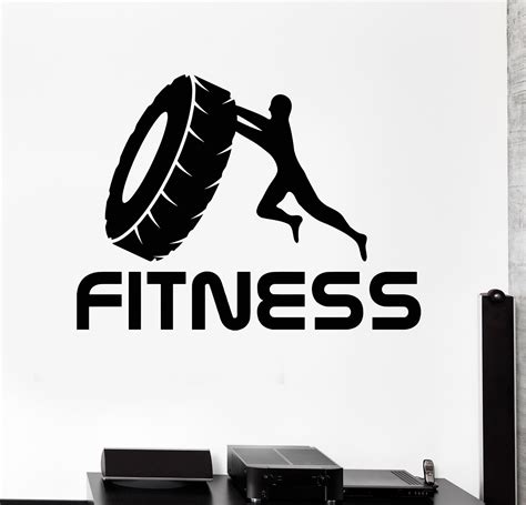 Vinyl Wall Decal Fitness Training Gym Bodybuilding Sports Stickers